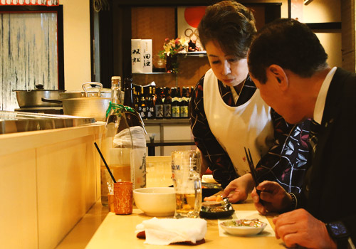 土手煮と日本酒