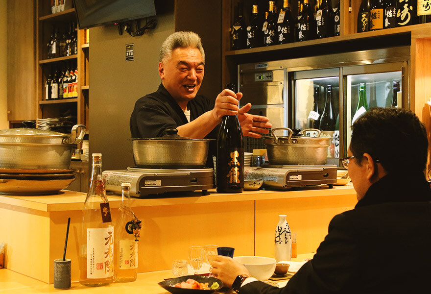 日本酒勧める