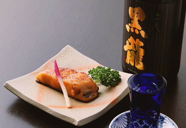 日本酒と幽庵焼き